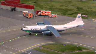 Ho Scale 187 Antonov An-12 Aerovis Airlines, Knuffingen Airport, Hamburg