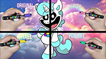 crafty corn one Drawing but 4 different styles]🩵#drawing #art#craftycorn