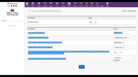 Dolibarr - POS configuration.