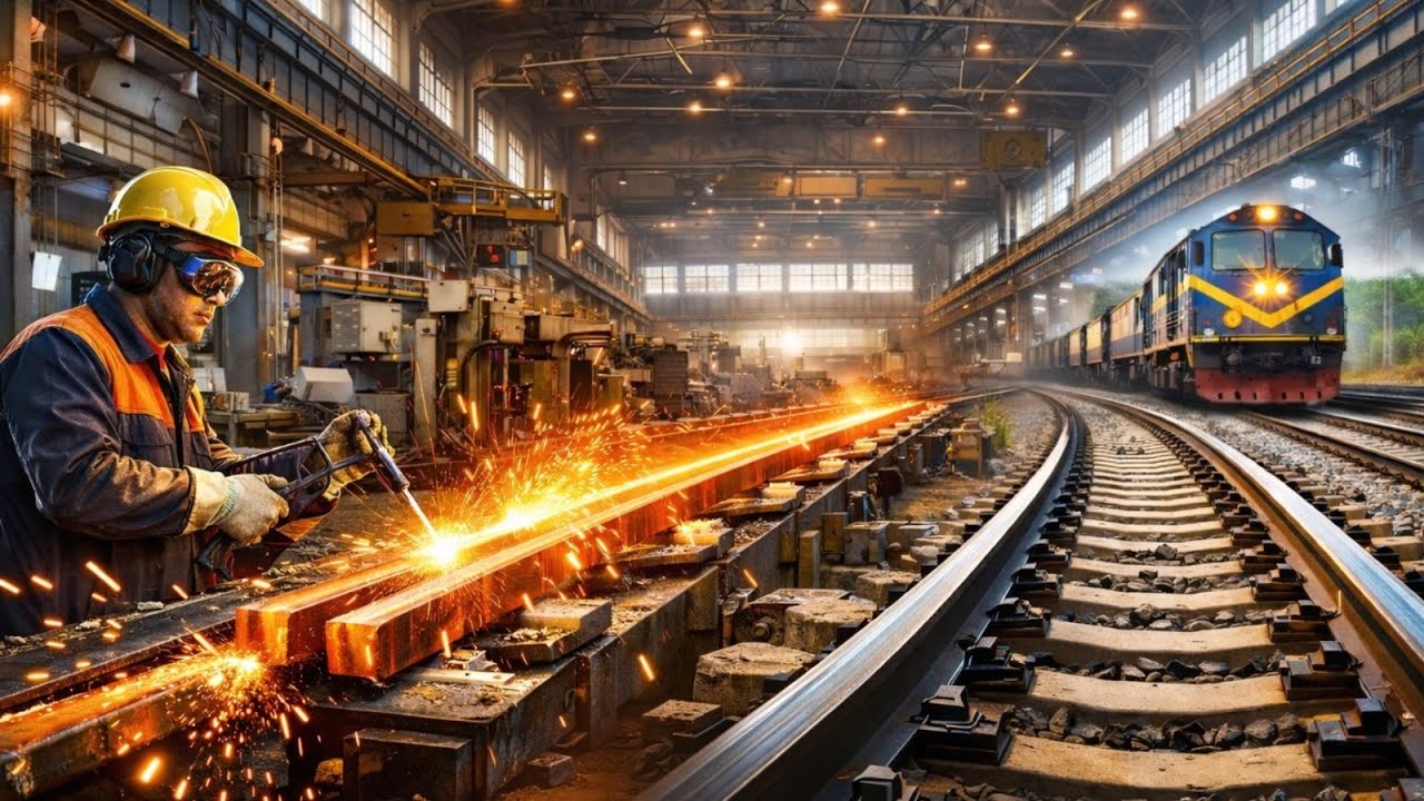 Inside a Railway Track Factory | The Complete Process - YouTube