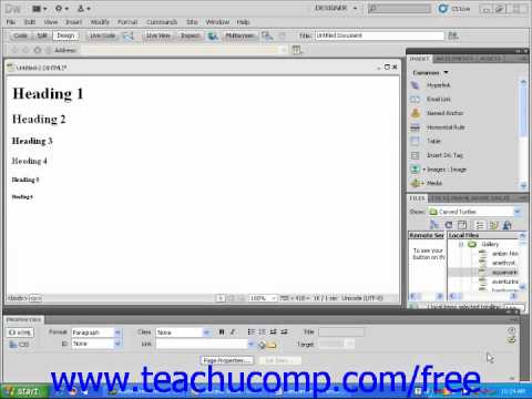 Dreamweaver CS5 Tutorial Working With Text Adobe Training Lesson 3.1