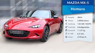 2024 Mazda MX5 2.0 Homura 184 PS | Soul Red Crystal (46V) | 360° Ansicht + Innenraum (4K)