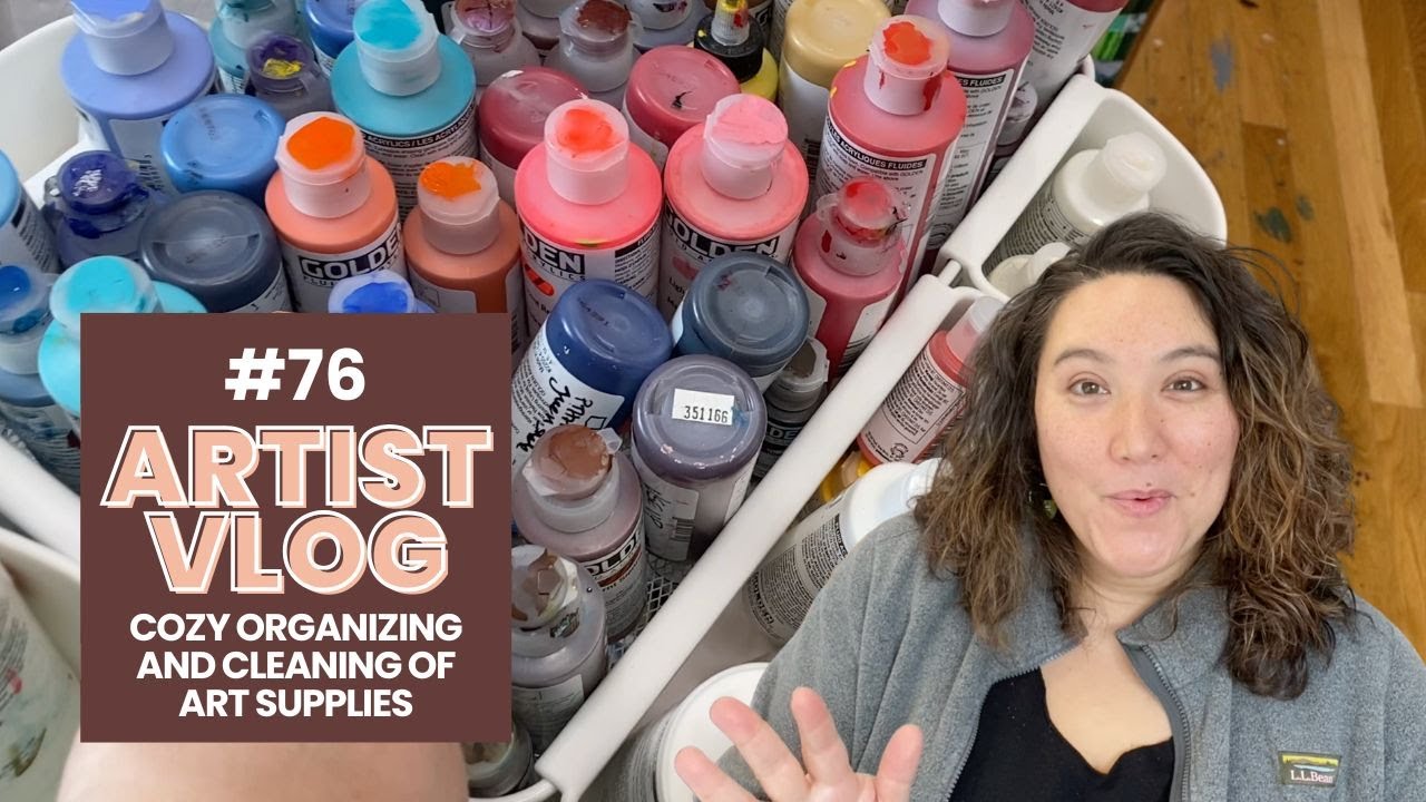 Artist Vlog 76: Cozy Art Studio Organizing - YouTube