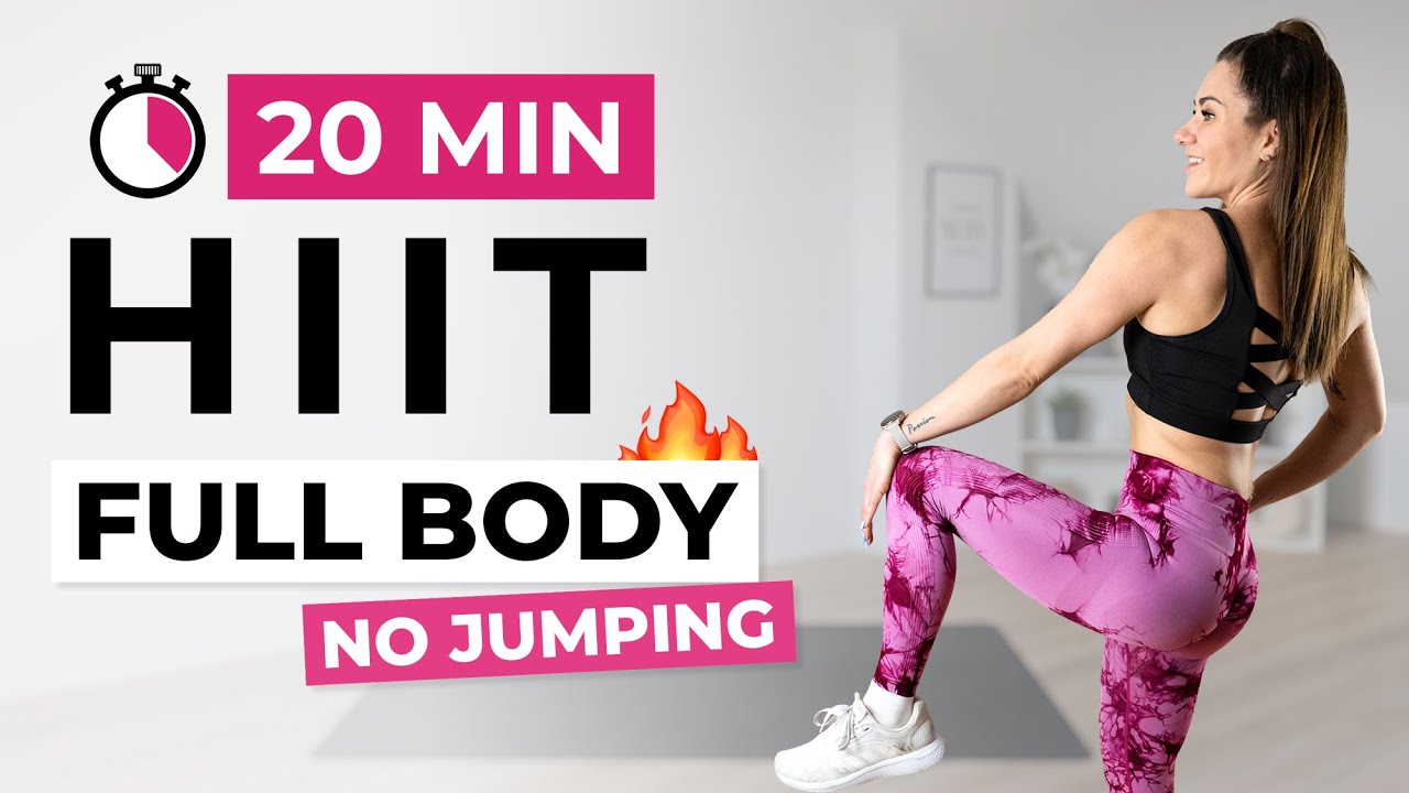 20 min HIIT FULL BODY WORKOUT (No Jumping) Cardio Home Workout, No ...