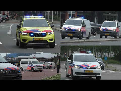 Politie en Ambulances met Spoed naar een Schietpartij aan het Tramplein in Purmerend