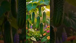 Cucumber Vine Growing Time-lapse: Seed to Fruit 🥒 #timelapse #fruit #gardening #ai #nature #cucumber