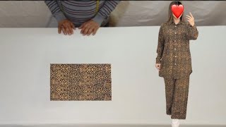 تفصيل وخياطة انسونبل شوميز وسروال موديل جديد ensemble chemise pantalon dress cutting and stitching screenshot 2