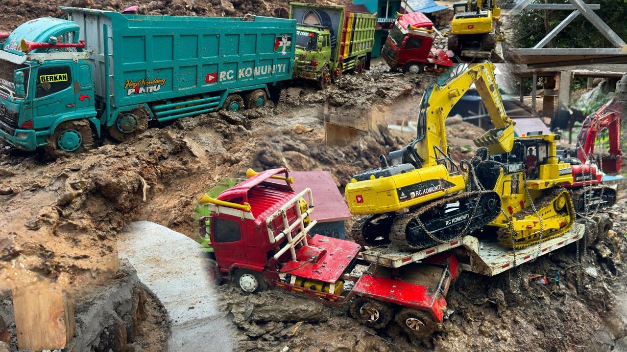 KIRIM ALAT BERAT KE PEROYEK JALAN TOL TENGAH GUNUNG NYUNGSEP ‼️🔥RC DAM TRUK HINO RANGER JUMBO