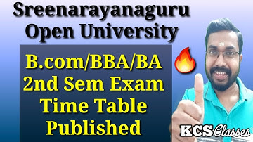 SGOU B.com/BBA/BA 2nd Sem Exam Time Table Published |KCS classes