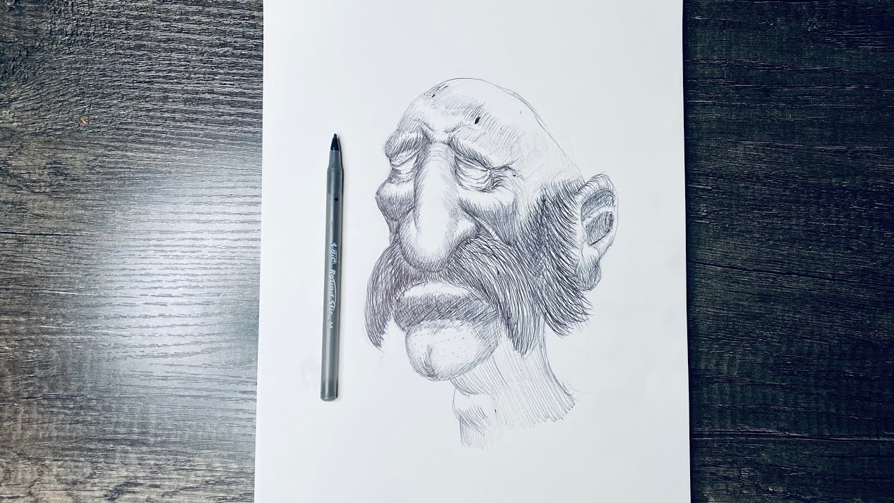 Drawing with a Bic pen. Smooth as ever! - YouTube