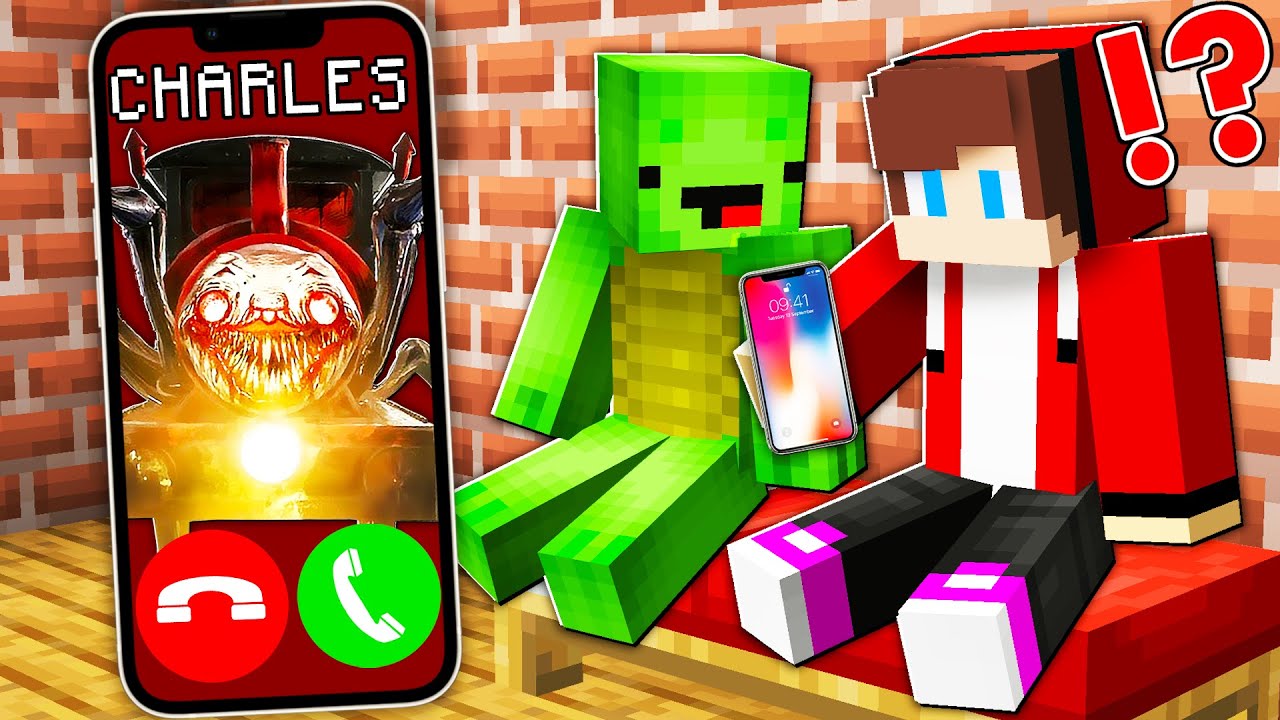 Why Creepy Choo Choo Charles CALL JJ and Mikey at NIGHT in Minecraft ? - (Maizen)