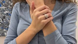 Vidéo: Bague style Art Déco en or gris 18 Cts avec 0,71 Cts de diamants au total. Taille 53