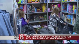 Weston siblings collect hundreds of toys for Yale New Haven Children's Hospital