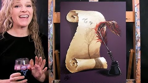 Learn How to Paint this Beautiful LOVE LETTER with Acrylic - Paint & Sip at Home Step by Step Lesson