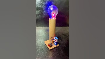 1 Science project experiment item made in cardboard LED module 9V battery #shorts