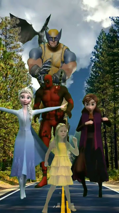 DEADPOOL, WOLVERINE, LIKE NASTYA, ANA FROZEN, ELSA FROZEN JOGET COFFIN DANCE #shortvideo #shorts