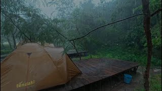 Serene Rain and Thunderstorm ASMR in a Tent by the River for Insomnia Relief