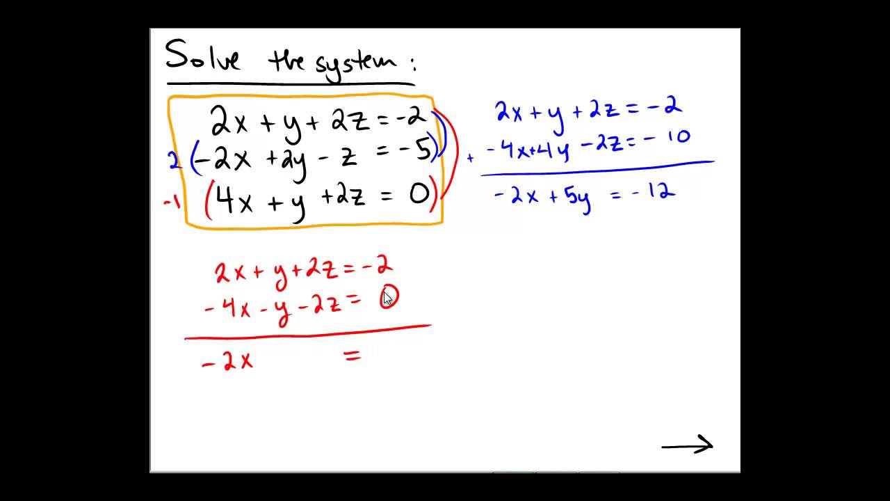 solving a word problem using a 3x3 system of linear equations