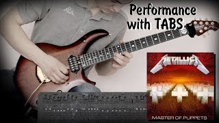 Metallica - Master Of Puppets (guitar performance with tabs) how to play with solo AMT P2