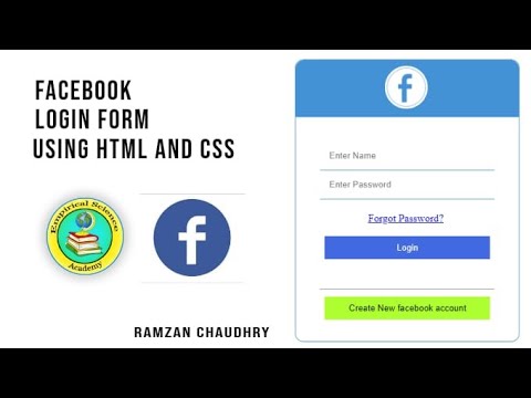 Web designing || How to create Facebook Login Form using HTML and CSS ...