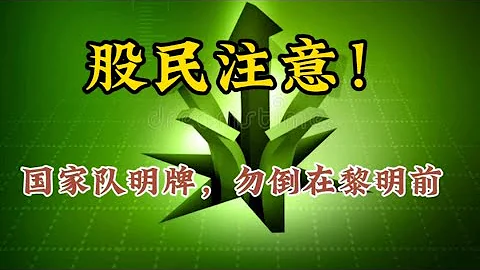 股民注意！國家隊明牌勿倒在黎明前，活下去才能吃肉喝湯 - 天天要聞