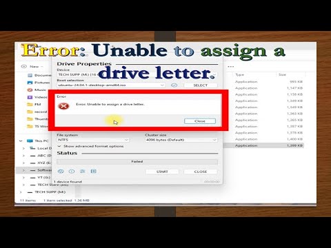 Error: Unable to assign a drive letter. RUFUS.