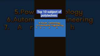 Top 10 subject of polytechnic #polytechnic_subject #polytechnic_admission_2023 #shorts #viral