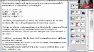 Decomposition Types of Reactions Part 1