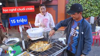 Ty Thy Tốn 15 Triệu Đi Học Nghề Chuối Chiên - Ty Thy Vlog Gỏi Đu Đủ