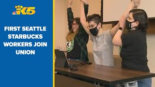 First Seattle Starbucks workers join union