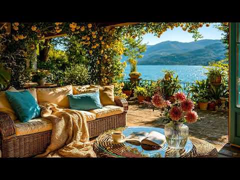 Summer Day at the Beautiful Balcony 🌼☀️ Gentle Lakeside & Birdsong for Relaxing Afternoons