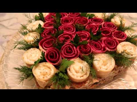 Салат Букет Роз на Праздник по- Азербайджански👌Çooox Dadli Qozlu Sala/ Azerbaijani Delicious Salad.