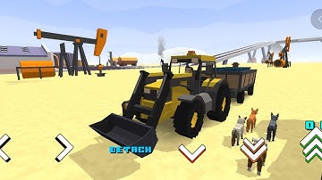 Blocky Farm & Racing Simulator - Backhoe Oil World | Game Play #mobadu Android & IOS