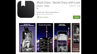 Black Diary : Secret Diary with Lock screenshot 1