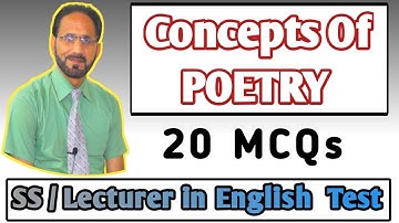 English Lectureship Test | Concepts Of Poetry |MCQs |SS English