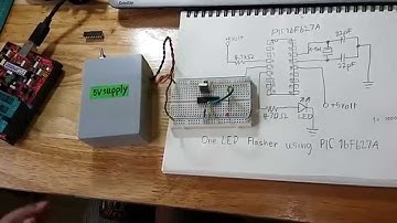 PIC micro controller LED Flasher On 1S and OFF 3S