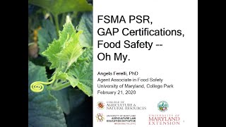 FSMA, GAP Certification and PSR Inspections