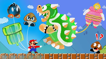 MARIO TOUCH:Super Mario Bros. But What If Everything Mario Touches Turns into Balloon?|Rainbow Mario