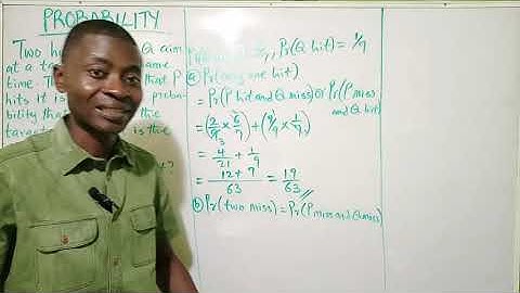 Joshua Okwuwe Online Maths - PROBABILITY INVOLVING SPECIAL CASE