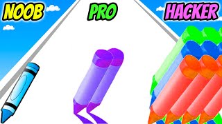 Pencil Rush 3D - NOOB vs PRO vs HACKER