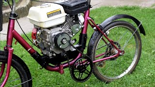 200cc On Foldable Bike!? Homemade Motorised Bike  Experiment