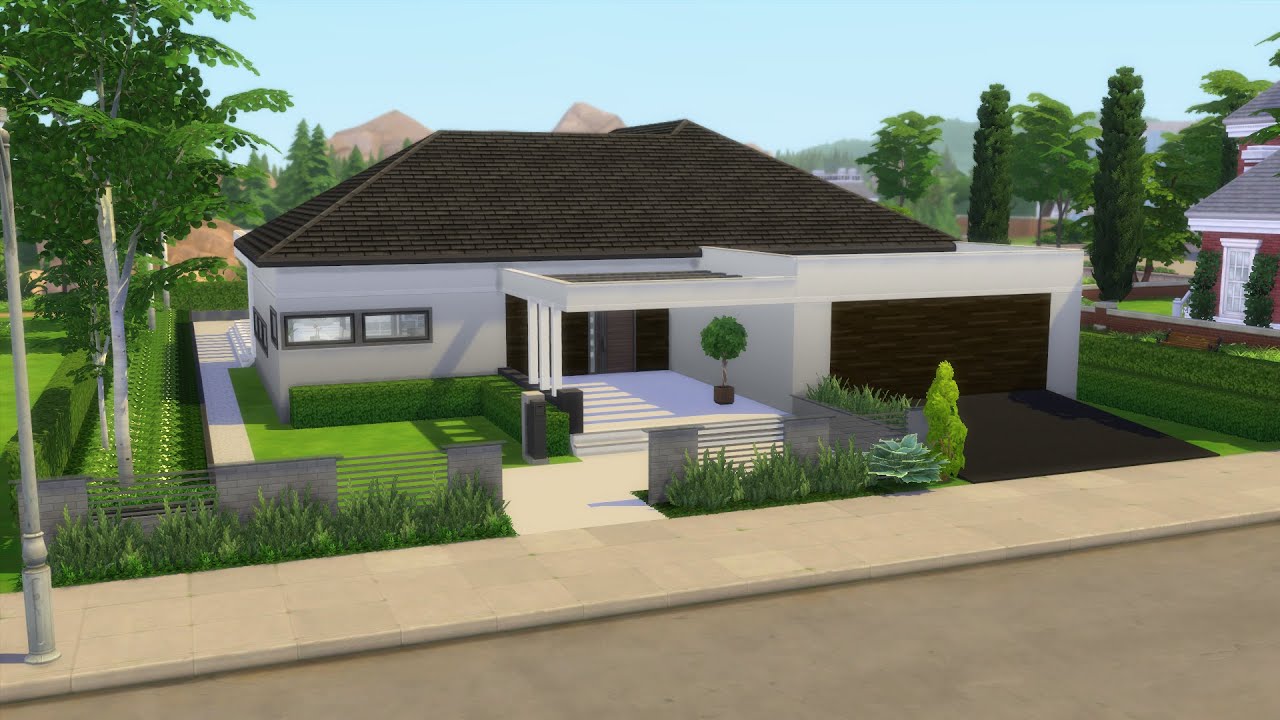 🏡The Sims 4 Budowa - Nowoczesny Dom Parterowy - ver. 2 - YouTube