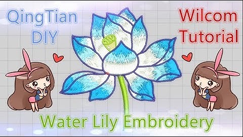QingTian DIY - WIlcom Embroidery Tutorial Water Lily Flower Embroidery 荷花绣花