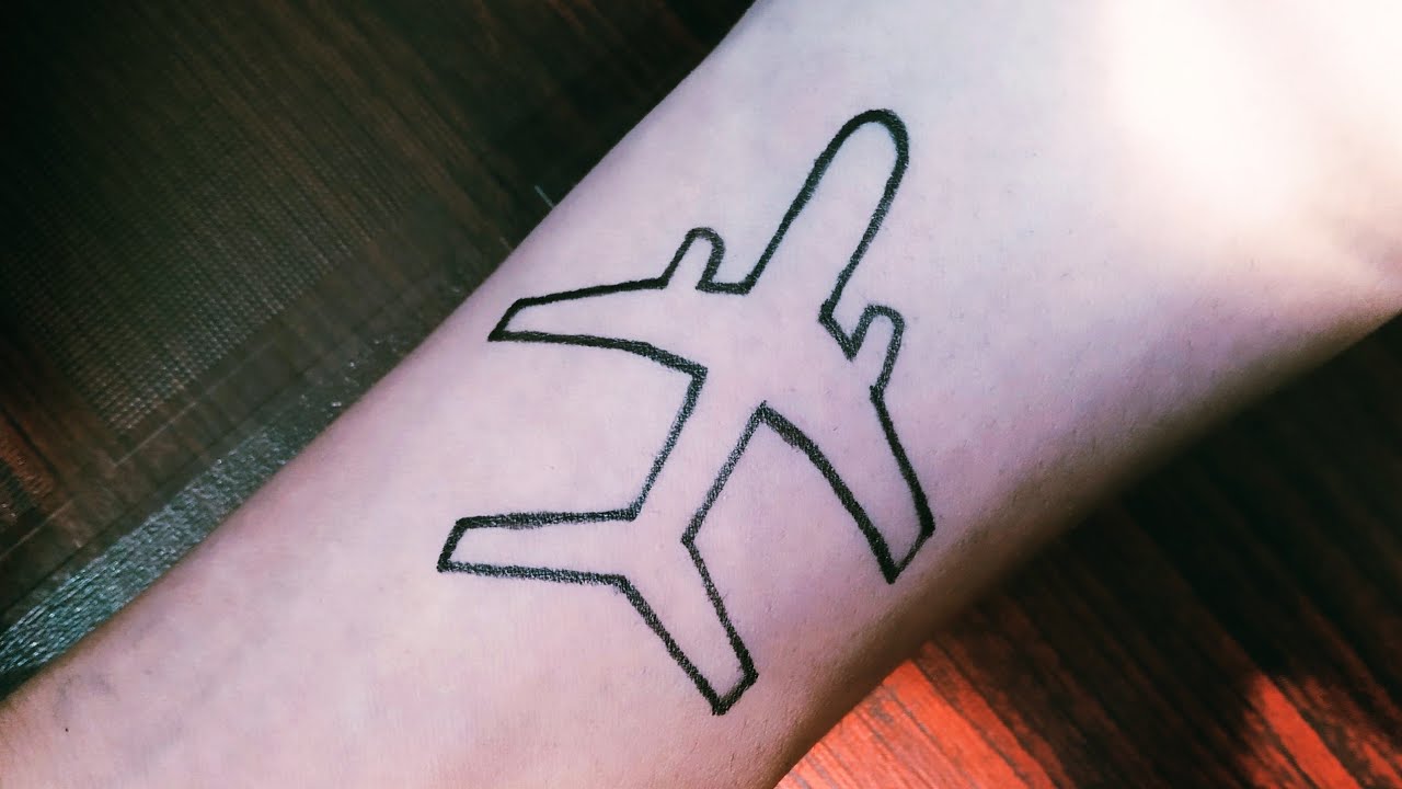 How to make an aeroplane tattoo | flight tattoo | aeroplane tattoo meanings  - YouTube