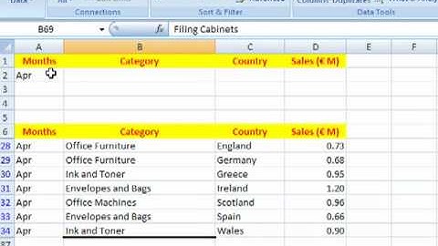 AM 4424 Advanced filters microsoft excel 2007 ITQ 3 ECDL Advanced