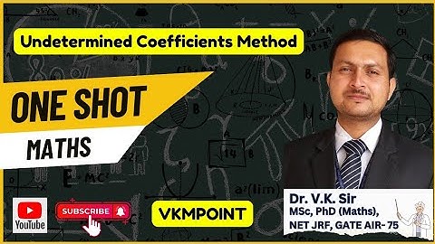 Undetermined Coefficients Method | Differential Equation | One Shot | Maths-2 | vkmpoint