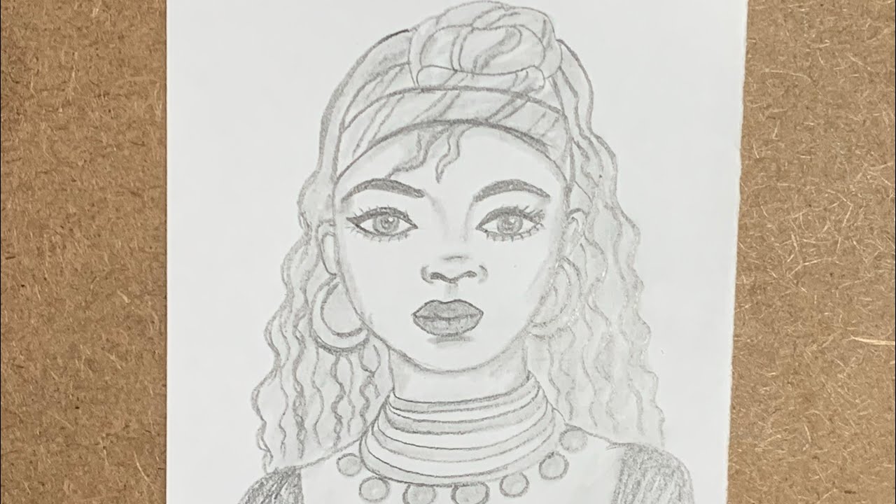 How to draw black girl | black girl sketch | easy drawing of black girl ...
