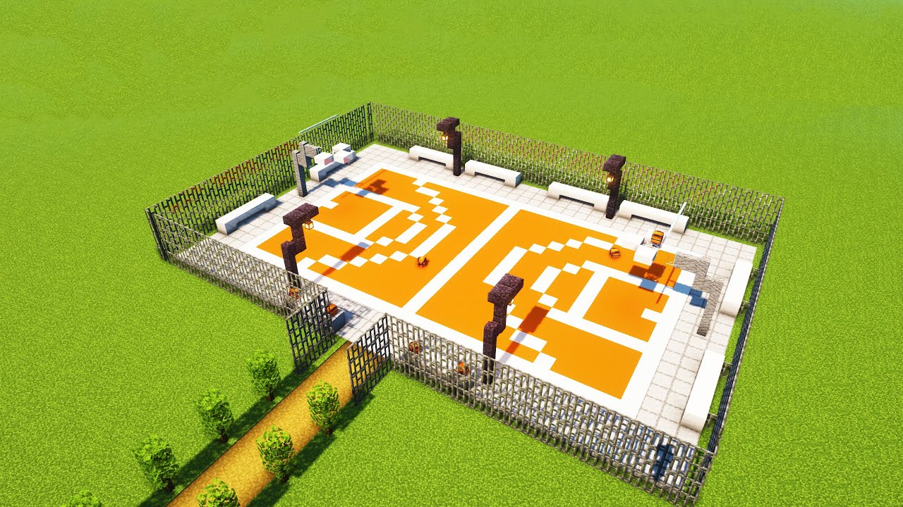 Minecraft Basketball Court 1 20 Tutorial How To Build A Basketball 