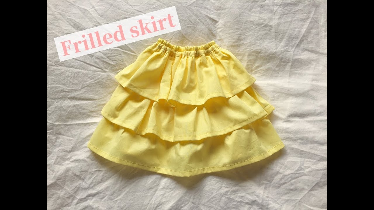 子供用の３段フリルスカートの作り方 80 90 100 110 1 How To Make A Frilled Skirt For Kids Youtube