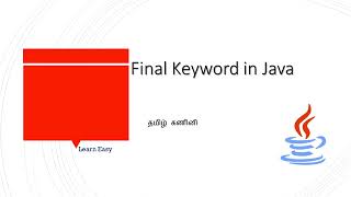 Java Tutorial in Tamil for Beginner | #13 Java final Keyword : Constants, Methods, and Classes 13 Final Keyword In Java Java In Tamil